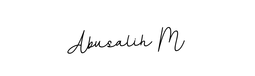 The best way (BallpointsItalic-DORy9) to make a short signature is to pick only two or three words in your name. The name Abusalih M include a total of six letters. For converting this name. Abusalih M signature style 11 images and pictures png